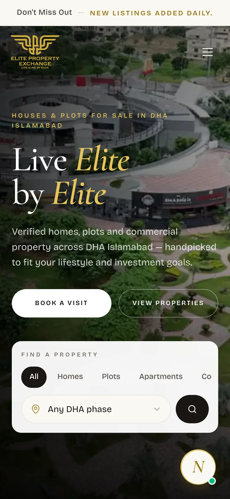 elitepropertypk.com on a phone