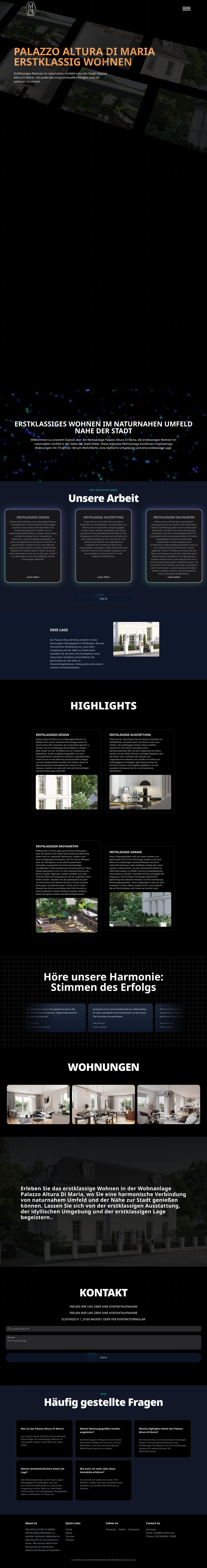 Palazzo Altura landing page