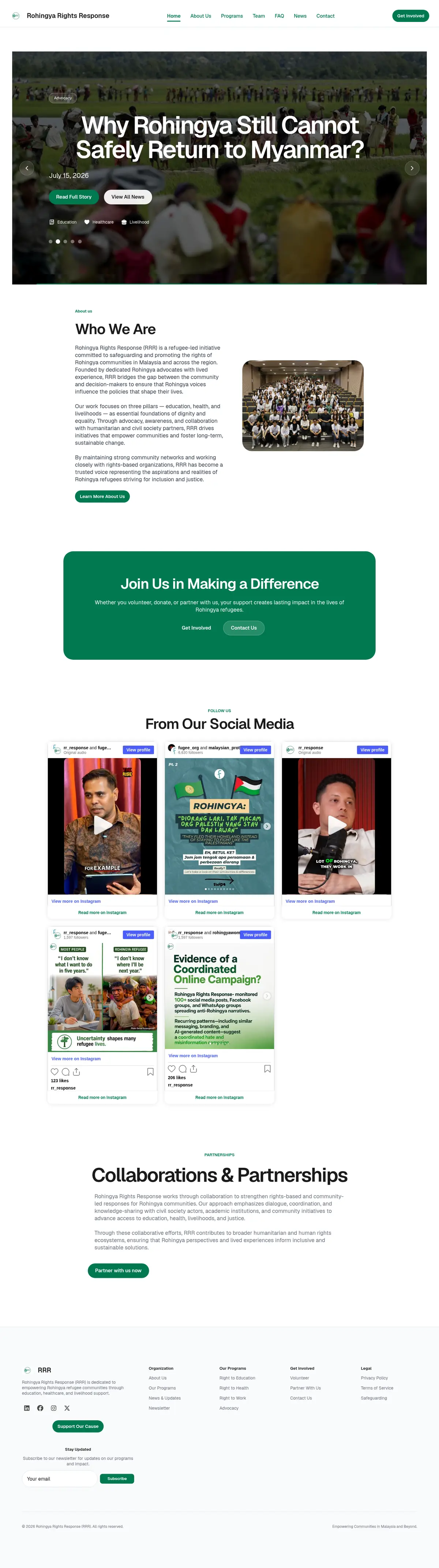 rrrmalaysia.org homepage with the latest news story