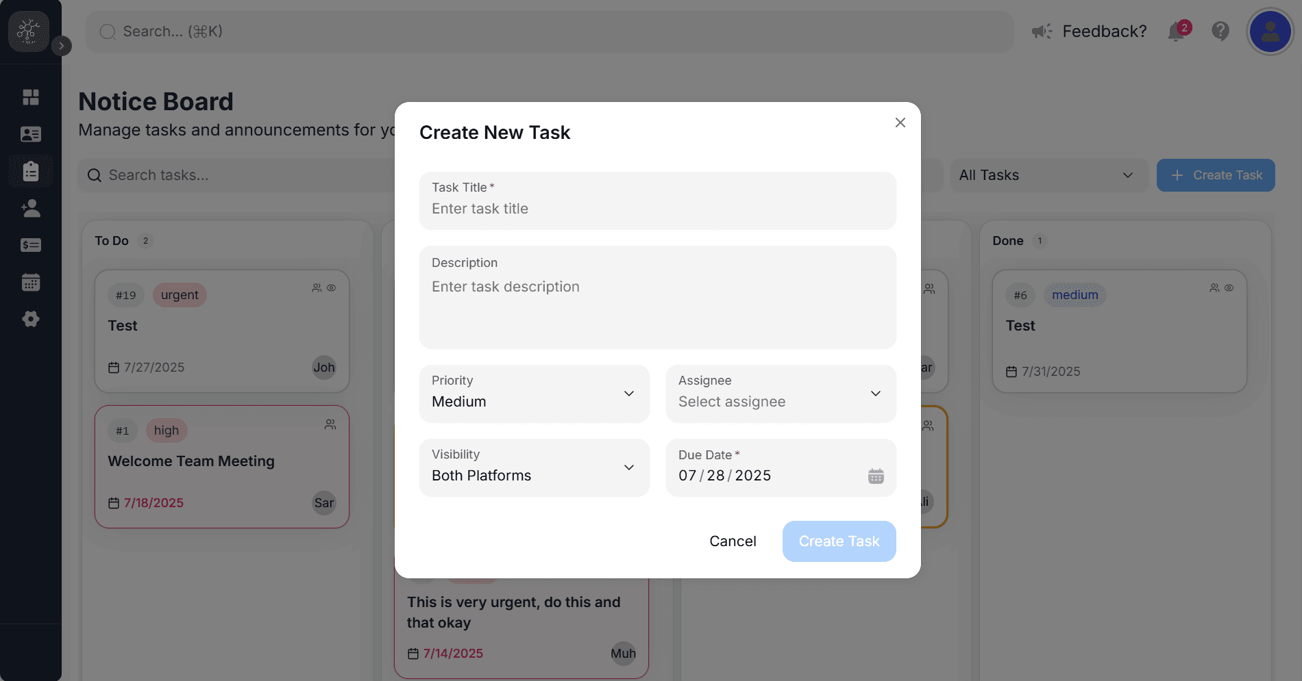 Kopit Management Dashboard screenshot